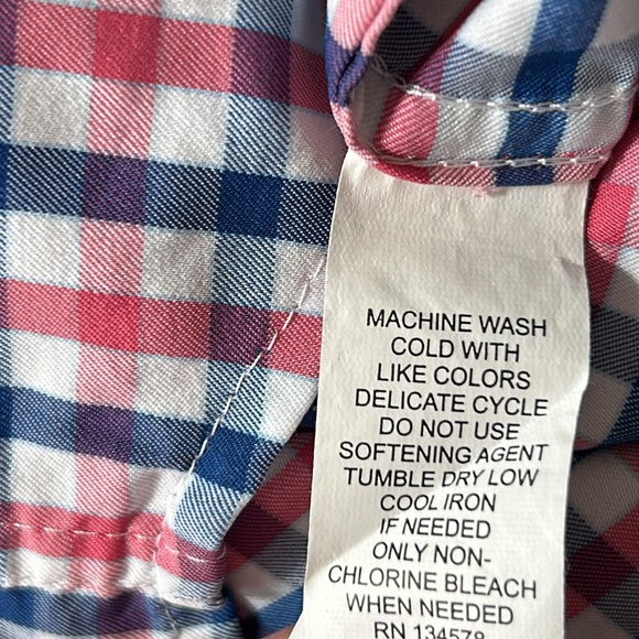 Vineyard Vines Performance Blend Fabric Moisture Wicking Plaid Whale Shirt 3T - Picture 7 of 10